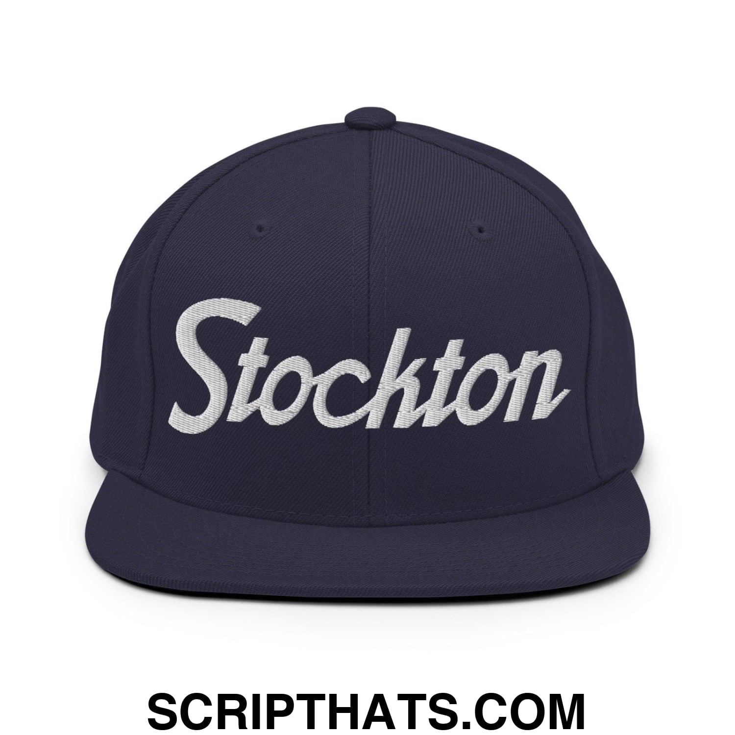 Stockton Script Snapback Hat Navy