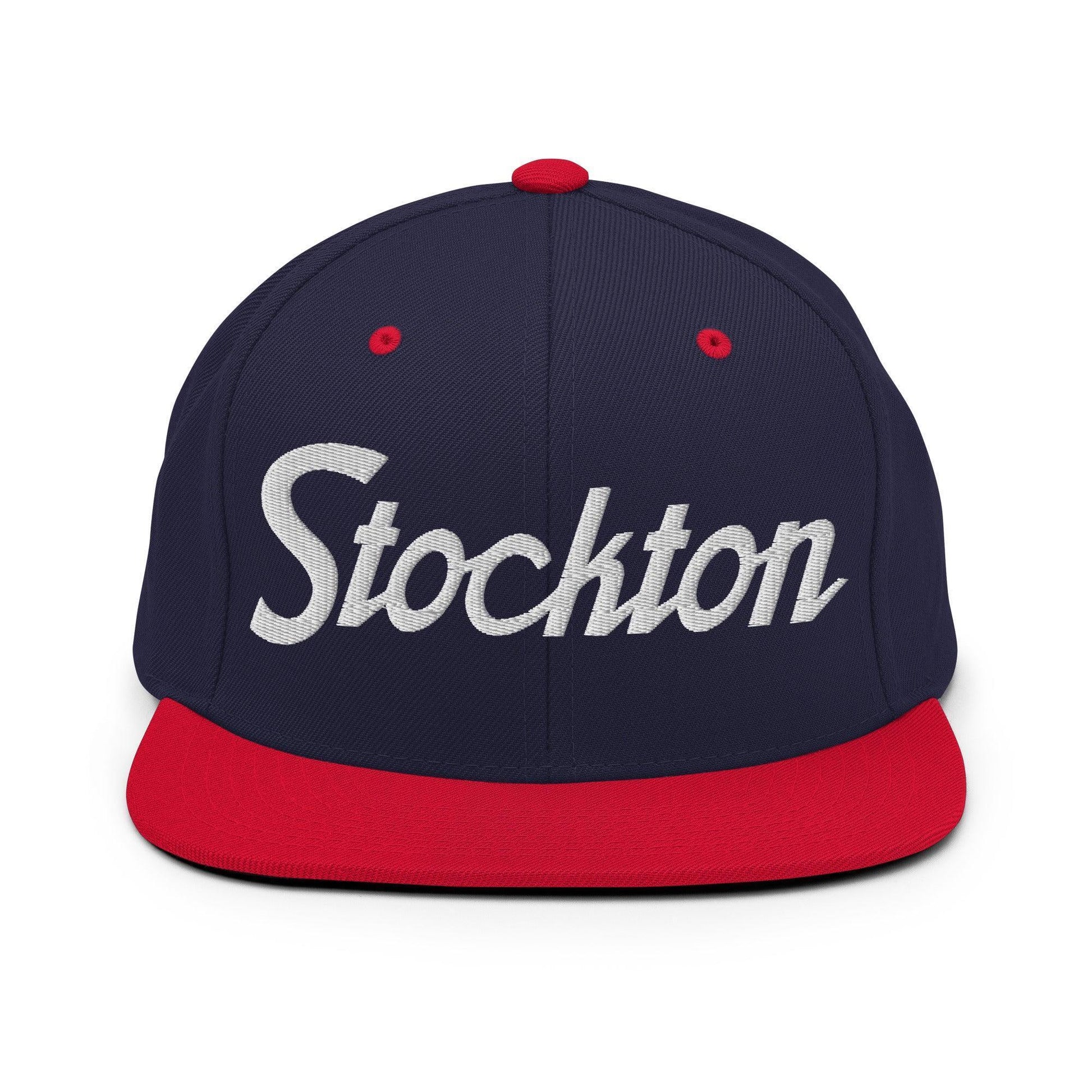 Stockton Script Snapback Hat Navy/ Red