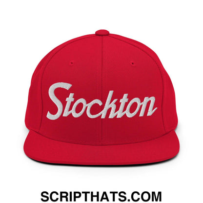 Stockton Script Snapback Hat Red