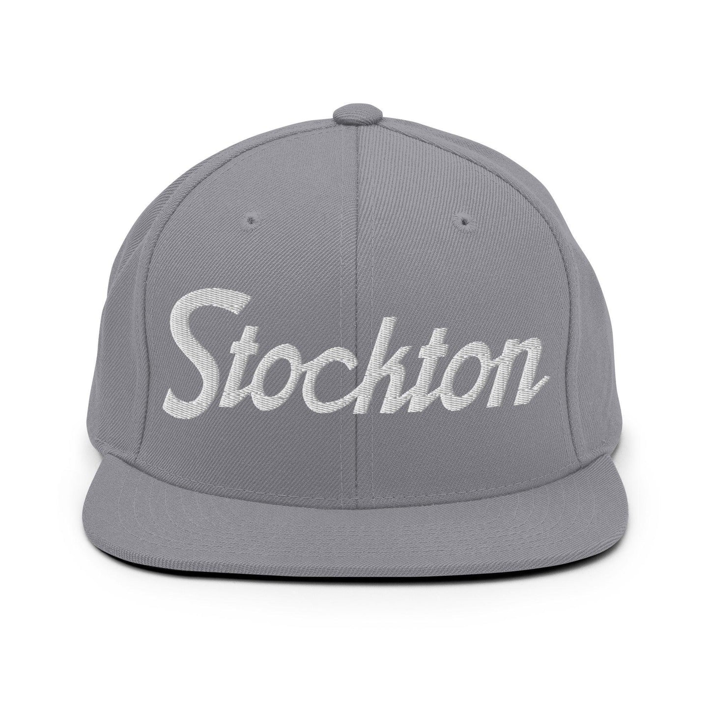 Stockton Script Snapback Hat Silver