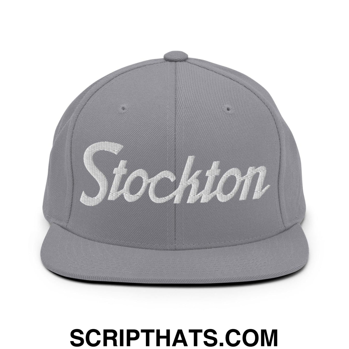 Stockton Script Snapback Hat Silver