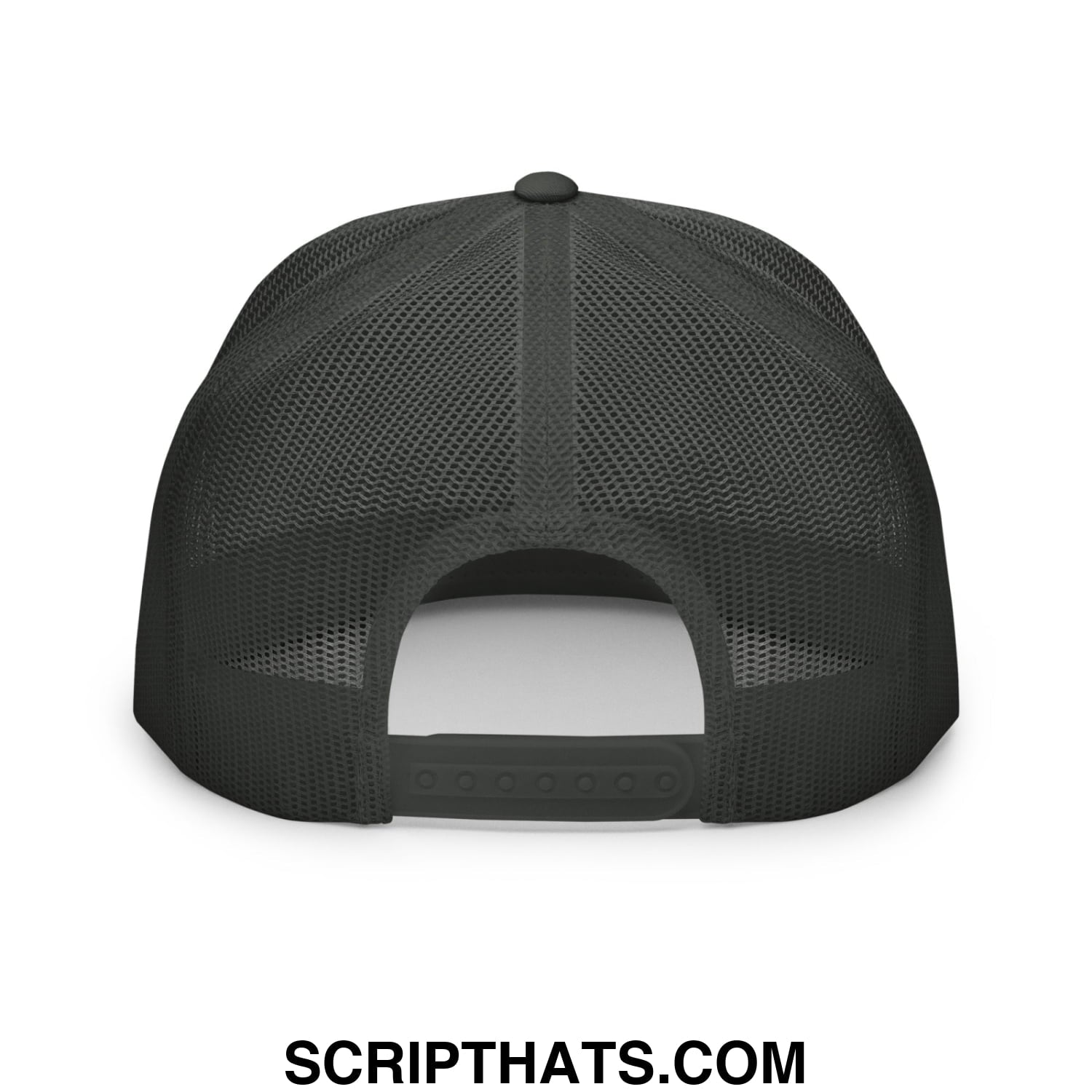 Strip Club Veteran Embroidered Flat Bill Brim Mesh Trucker Hat Charcoal