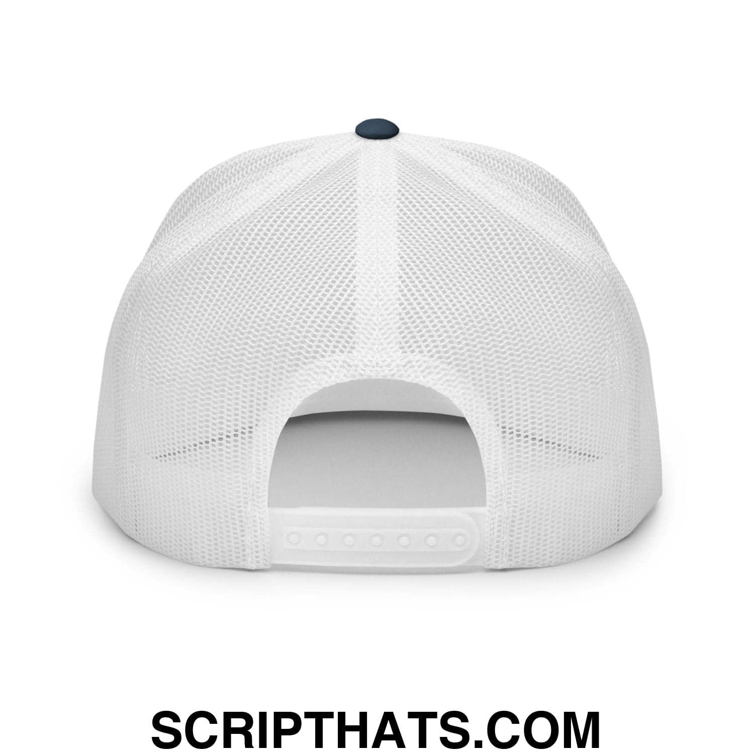 Strip Club Veteran Embroidered Flat Bill Brim Mesh Trucker Hat Navy White
