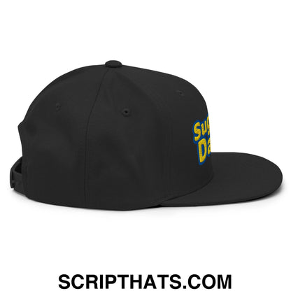 Sugar Daddy Embroidered Flat Bill Brim Snapback Hat Black