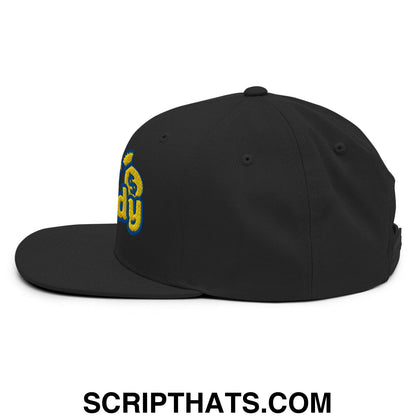 Sugar Daddy Embroidered Flat Bill Brim Snapback Hat Black