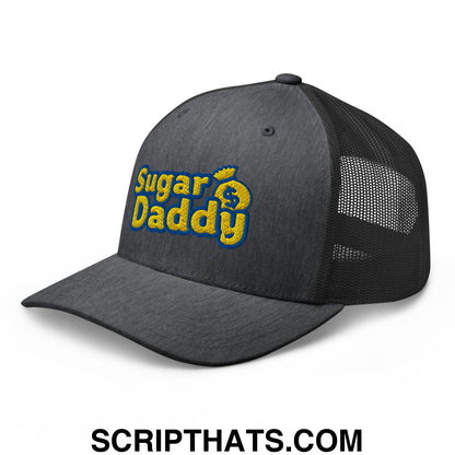 Sugar Daddy Embroidered Mesh Trucker Hat Dark Heather Gray