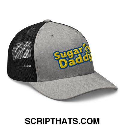 Sugar Daddy Embroidered Mesh Trucker Hat Heather Black