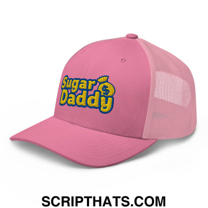 Sugar Daddy Embroidered Mesh Trucker Hat Pink