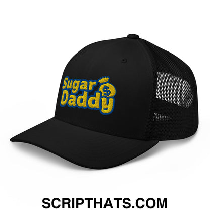 Sugar Daddy Embroidered Mesh Trucker Hat Black