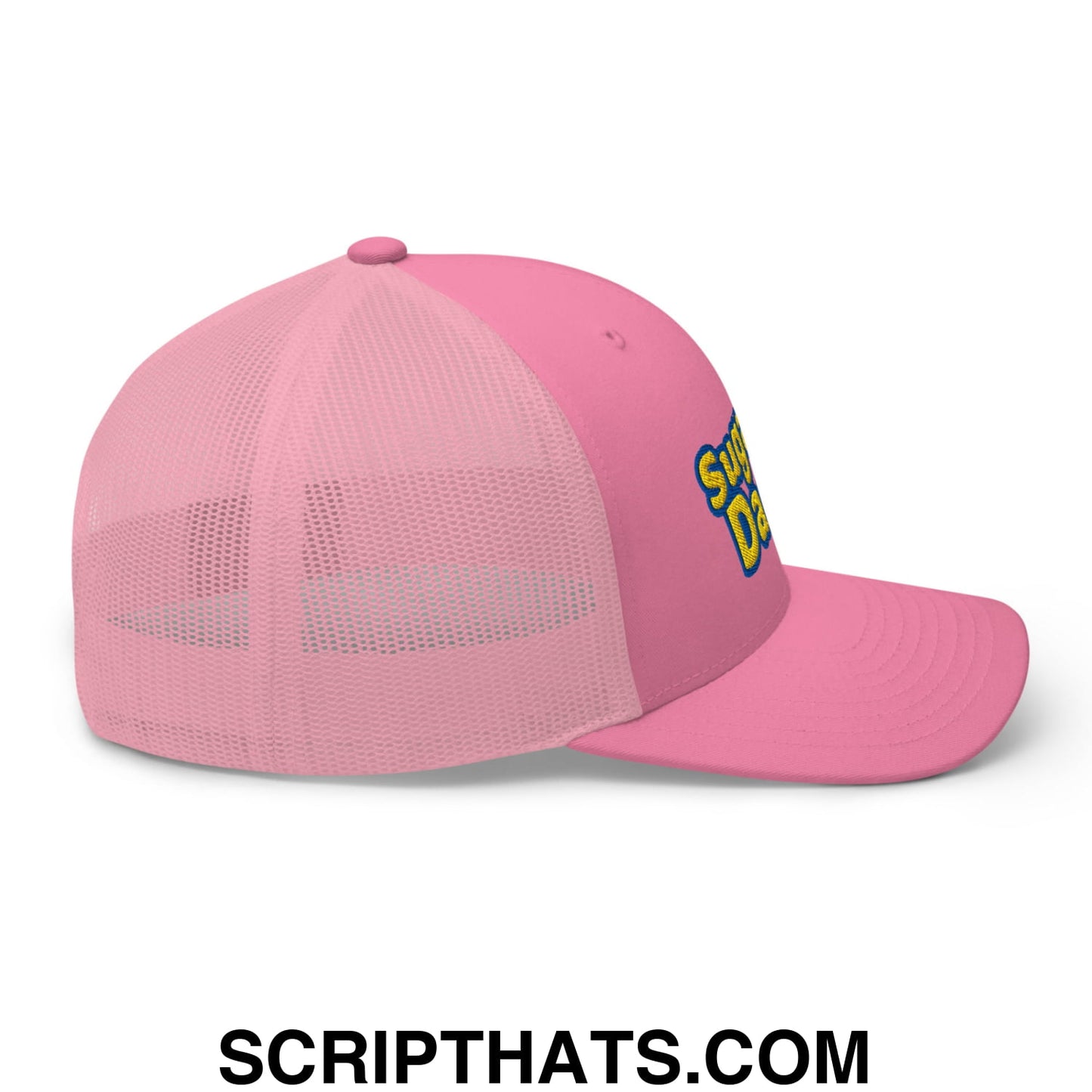Sugar Daddy Embroidered Mesh Trucker Hat Pink