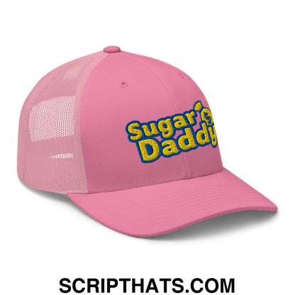 Sugar Daddy Embroidered Mesh Trucker Hat Pink