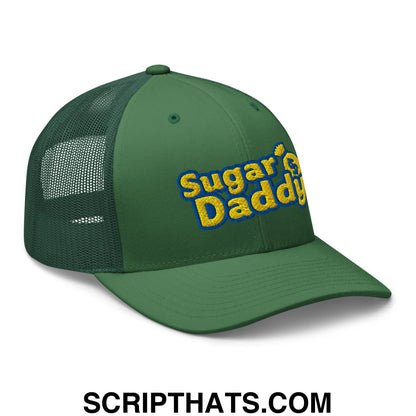 Sugar Daddy Embroidered Mesh Trucker Hat Evergreen