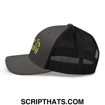 Sugar Daddy Embroidered Mesh Trucker Hat Charcoal Black