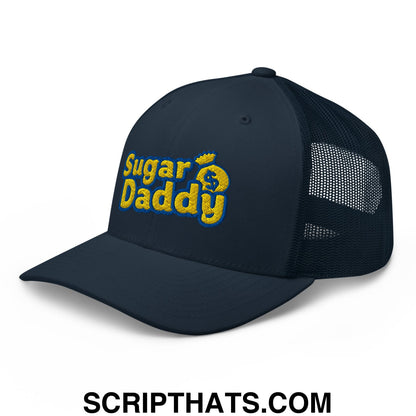 Sugar Daddy Embroidered Mesh Trucker Hat Navy