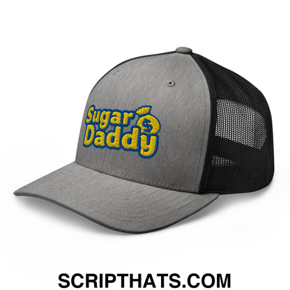 Sugar Daddy Embroidered Mesh Trucker Hat Heather Black
