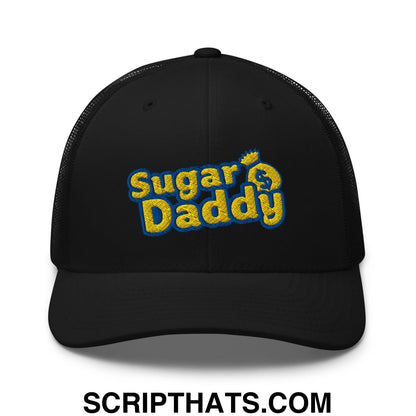 Sugar Daddy Embroidered Mesh Trucker Hat Black