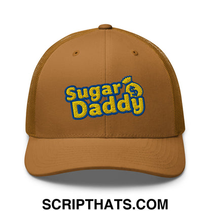 Sugar Daddy Embroidered Mesh Trucker Hat Caramel