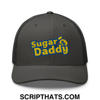 Sugar Daddy Embroidered Mesh Trucker Hat Charcoal