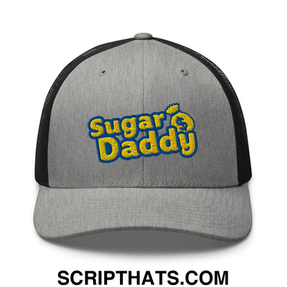 Sugar Daddy Embroidered Mesh Trucker Hat Heather Black