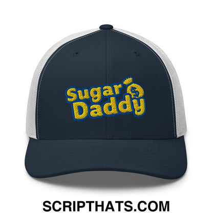 Sugar Daddy Embroidered Mesh Trucker Hat Navy White