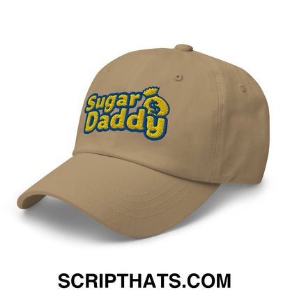 Sugar Daddy Embroidered Unstructured Dad Hat Khaki