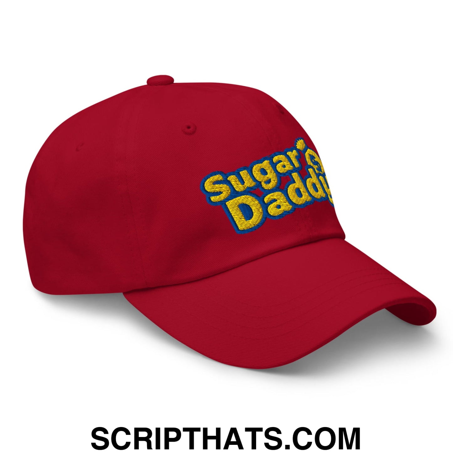 Sugar Daddy Embroidered Unstructured Dad Hat Cranberry