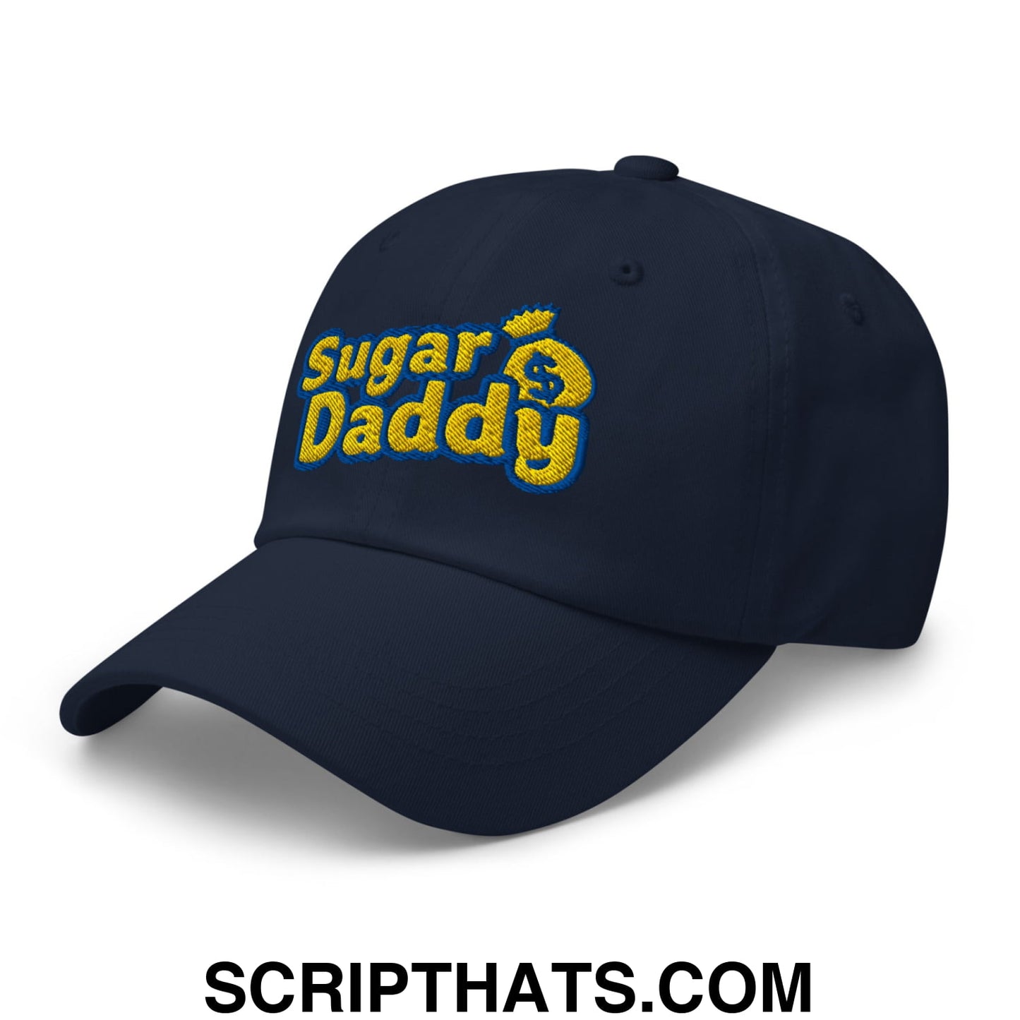 Sugar Daddy Embroidered Unstructured Dad Hat Navy