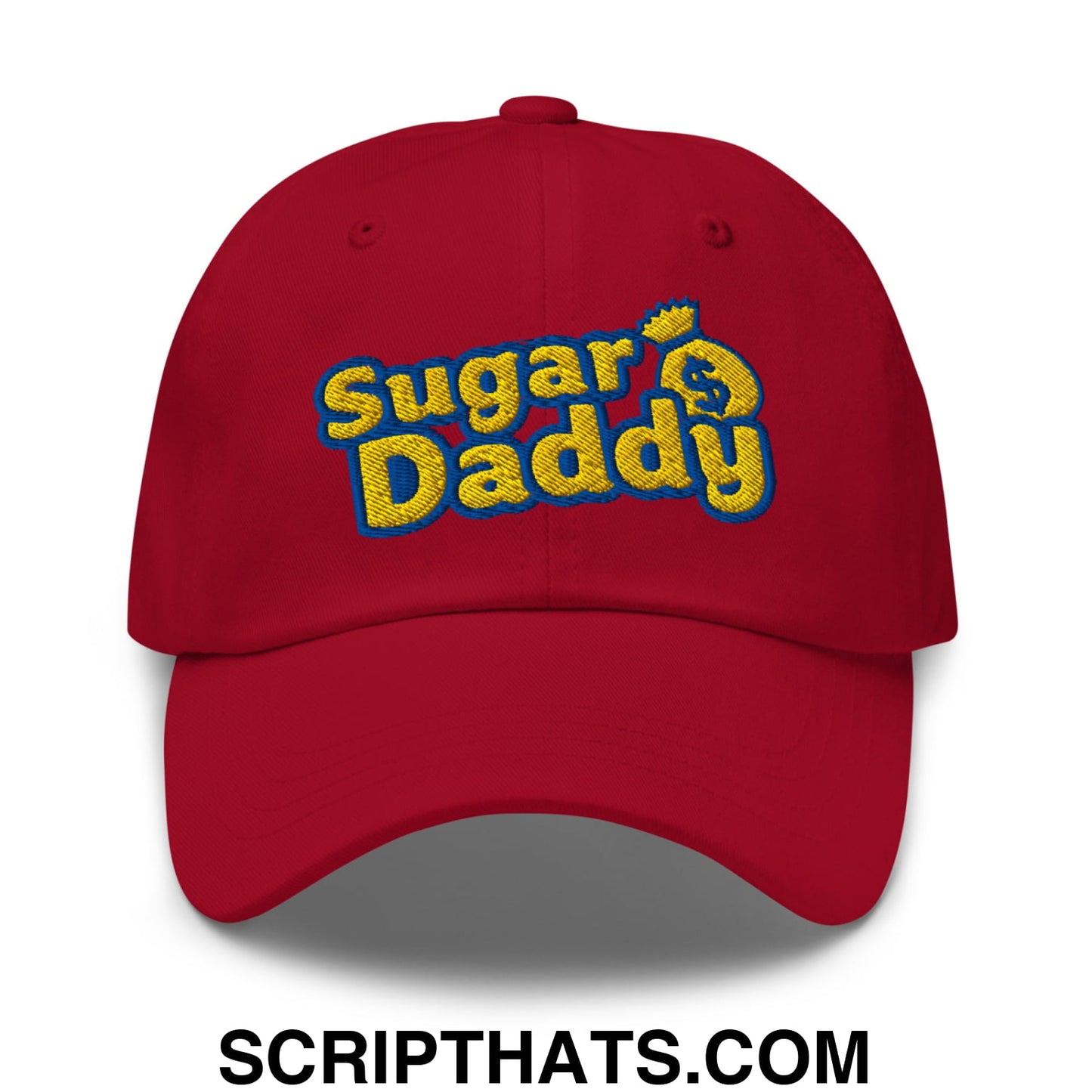 Sugar Daddy Embroidered Unstructured Dad Hat Cranberry