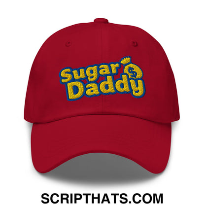 Sugar Daddy Embroidered Unstructured Dad Hat Cranberry
