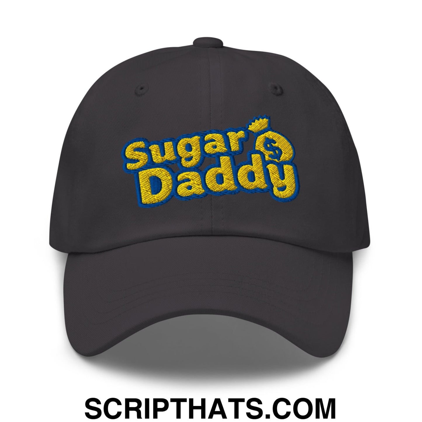 Sugar Daddy Embroidered Unstructured Dad Hat Dark Grey
