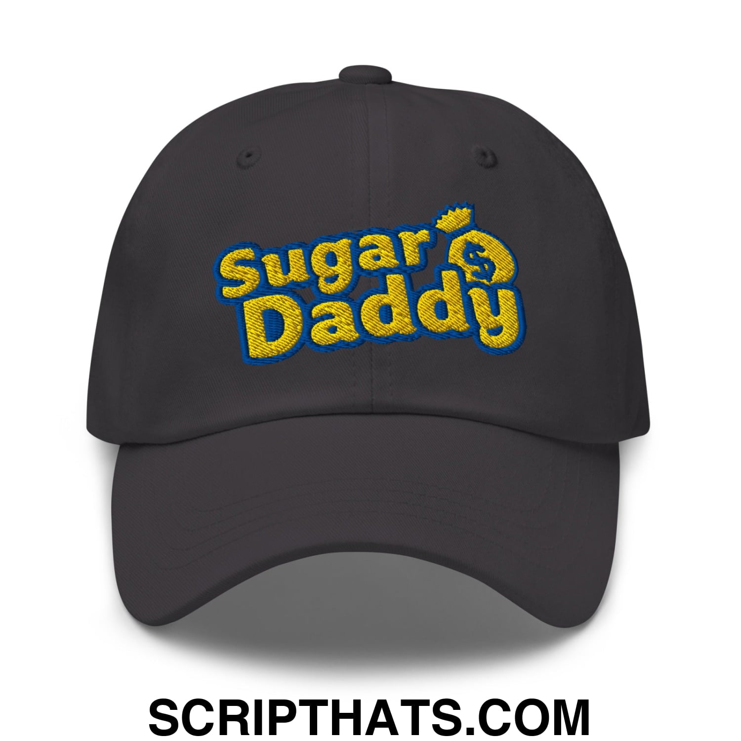 Sugar Daddy Embroidered Unstructured Dad Hat Dark Grey