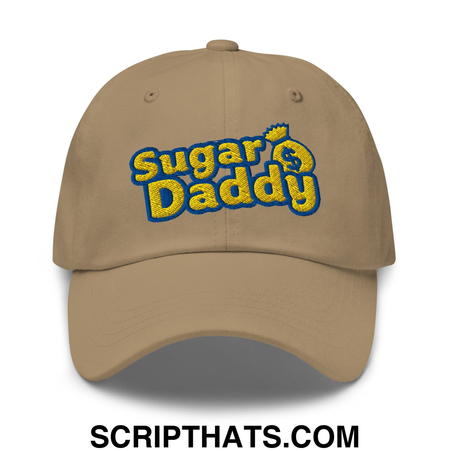 Sugar Daddy Embroidered Unstructured Dad Hat Khaki