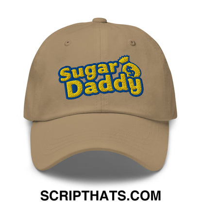 Sugar Daddy Embroidered Unstructured Dad Hat Khaki