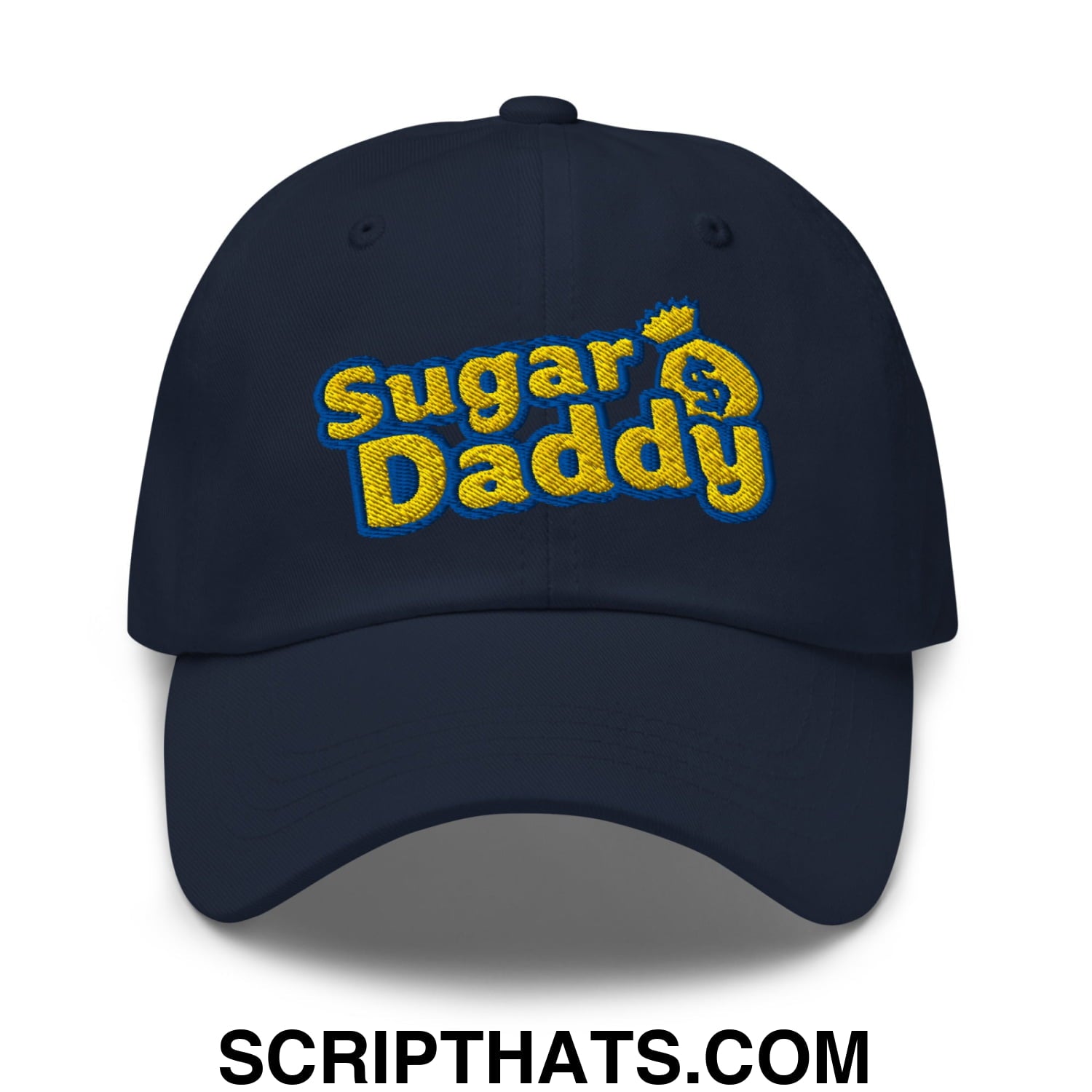 Sugar Daddy Embroidered Unstructured Dad Hat Navy