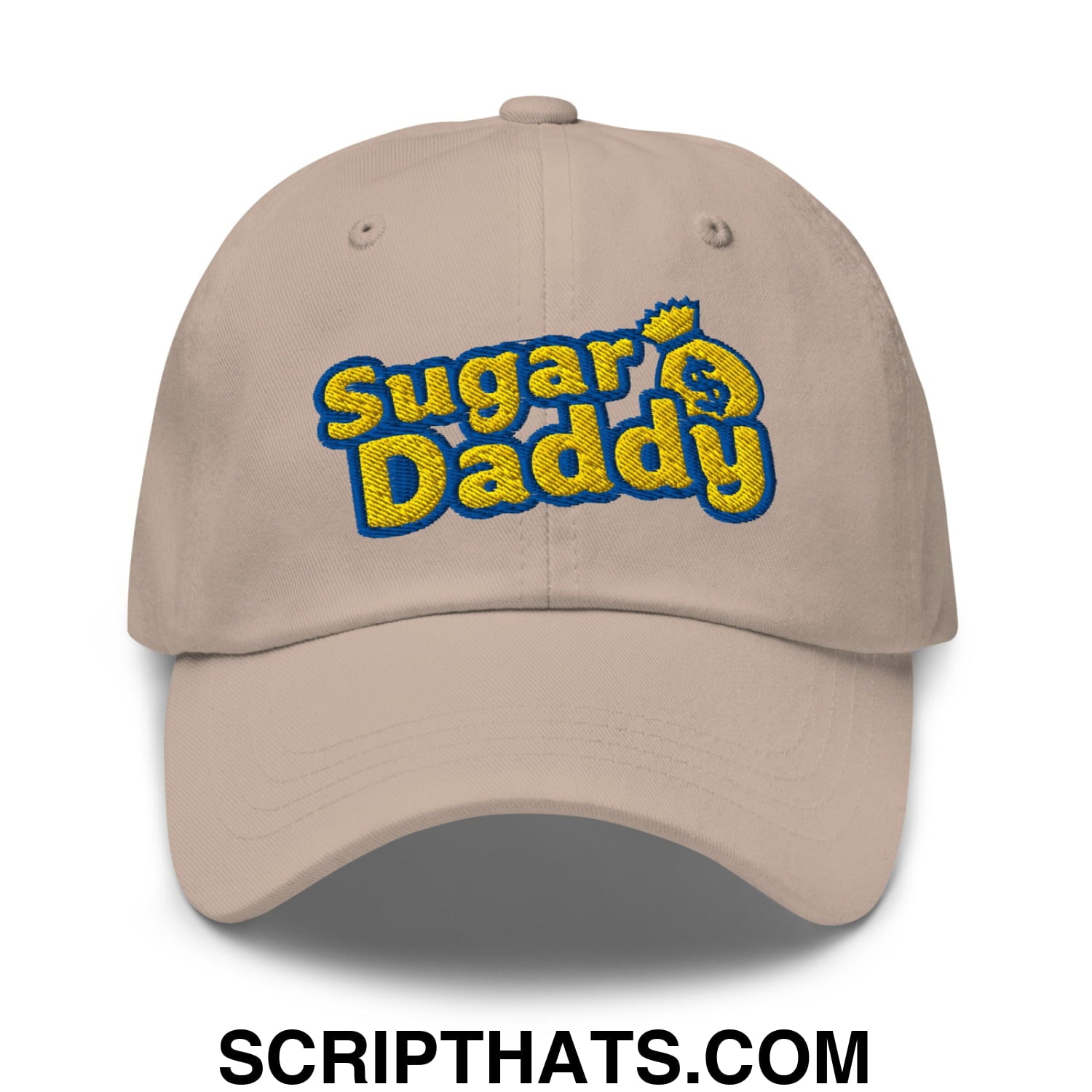 Sugar Daddy Embroidered Unstructured Dad Hat Stone