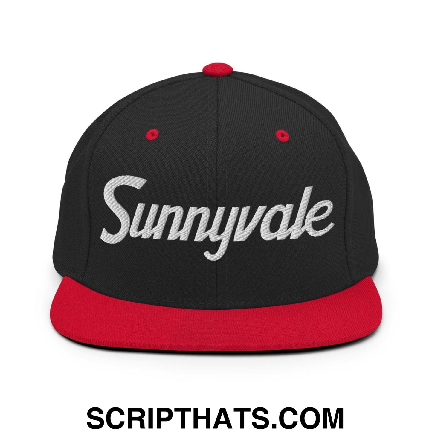 Sunnyvale Script Snapback Hat Black Red