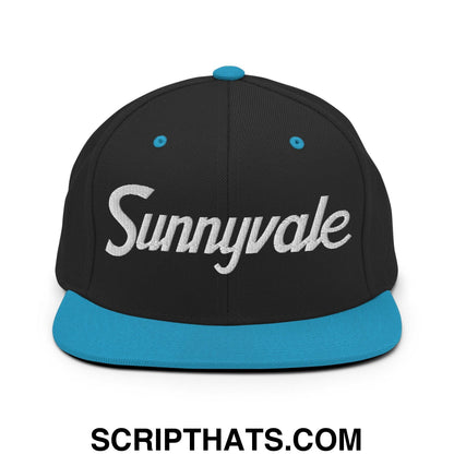 Sunnyvale Script Snapback Hat Black Teal