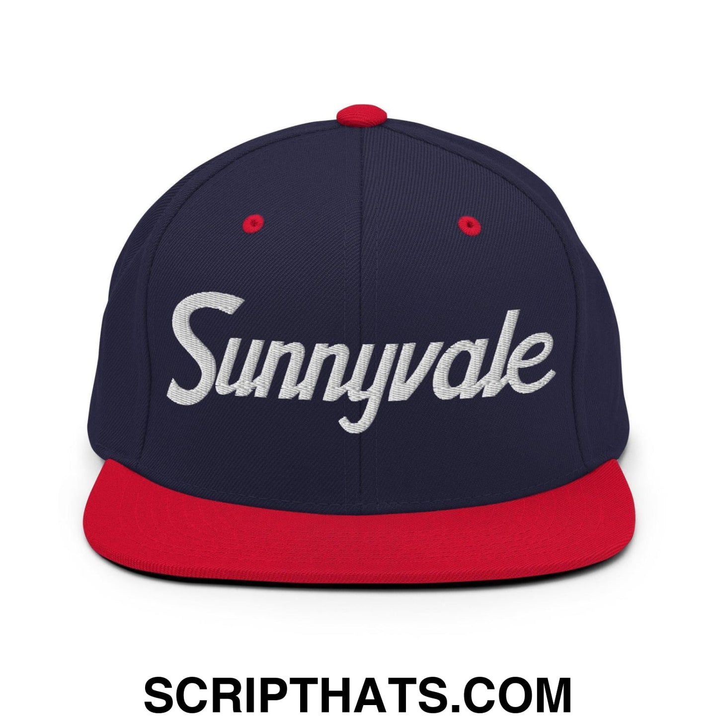 Sunnyvale Script Snapback Hat Navy Red