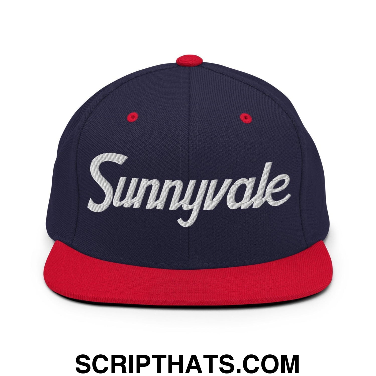 Sunnyvale Script Snapback Hat Navy Red