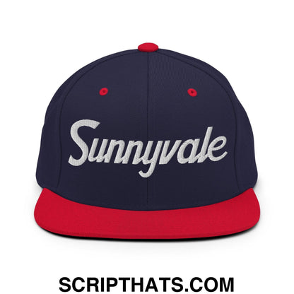 Sunnyvale Script Snapback Hat Navy Red