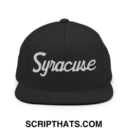 Syracuse Script Snapback Hat Black