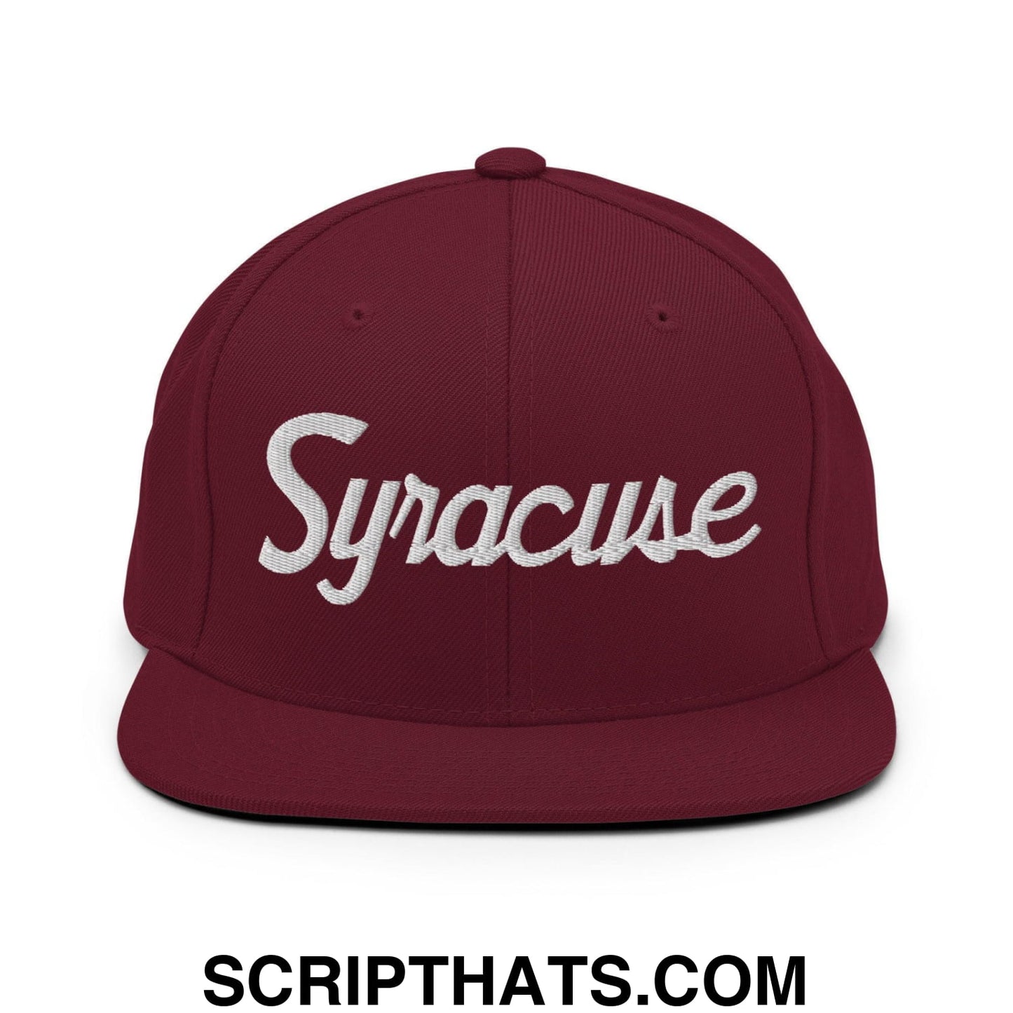 Syracuse Script Snapback Hat Maroon