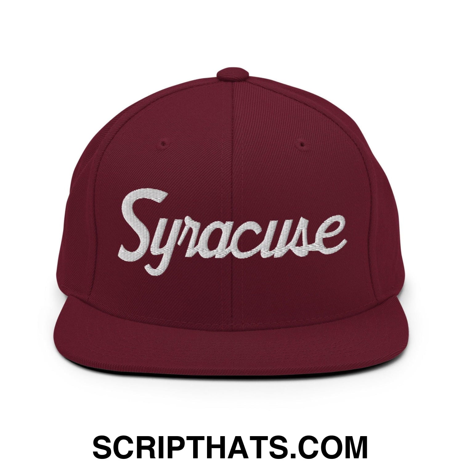Syracuse Script Snapback Hat Maroon