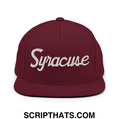 Syracuse Script Snapback Hat Maroon