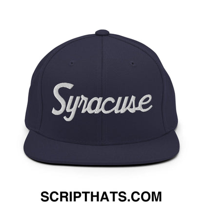 Syracuse Script Snapback Hat Navy