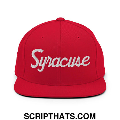 Syracuse Script Snapback Hat Red