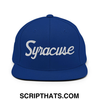 Syracuse Script Snapback Hat Royal Blue