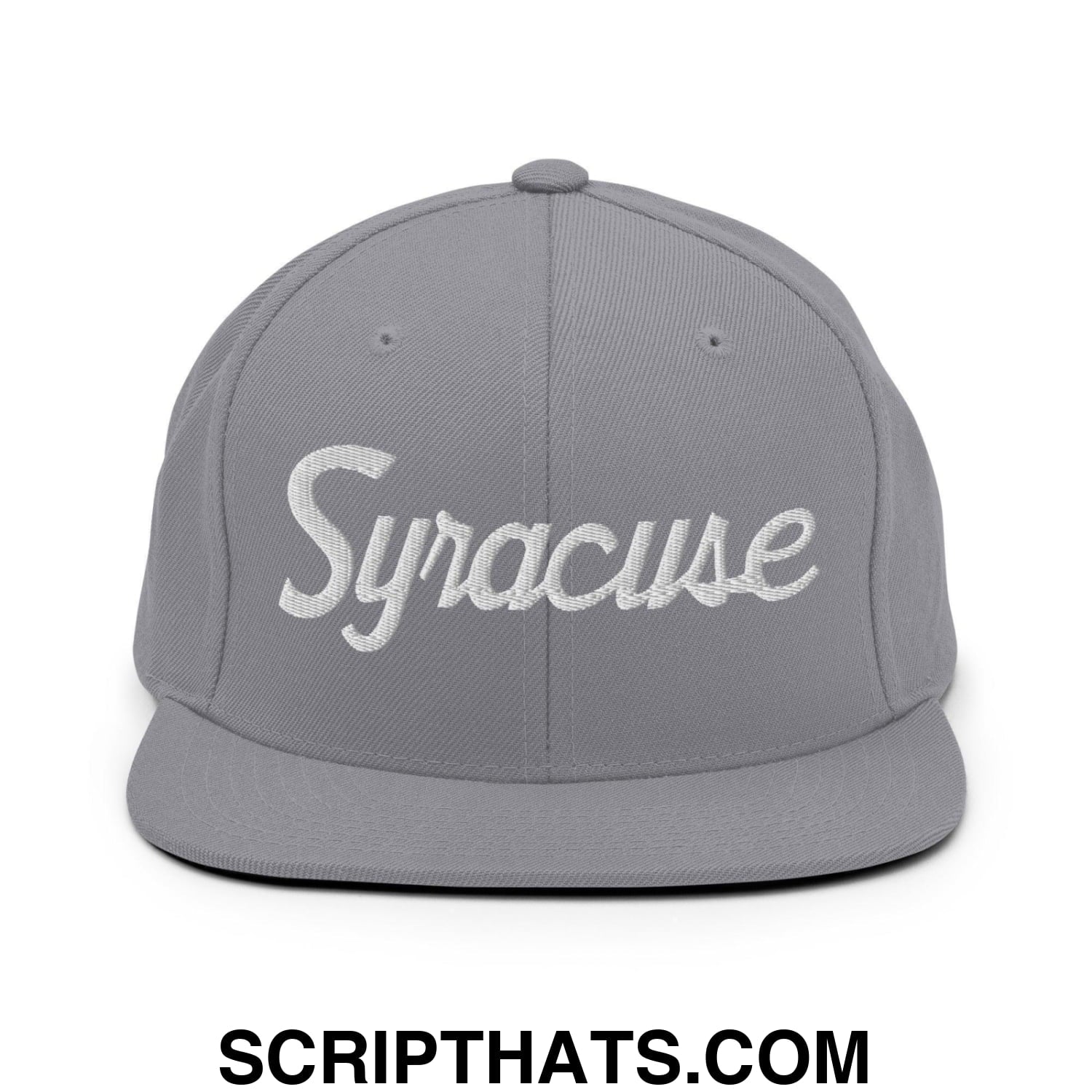 Syracuse Script Snapback Hat Silver