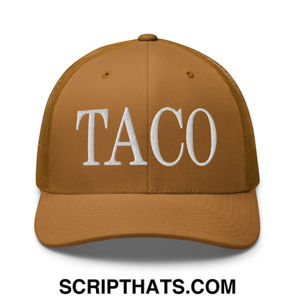 Taco Embroidered Mesh Trucker Hat Caramel
