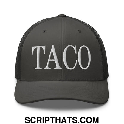 Taco Embroidered Mesh Trucker Hat Charcoal